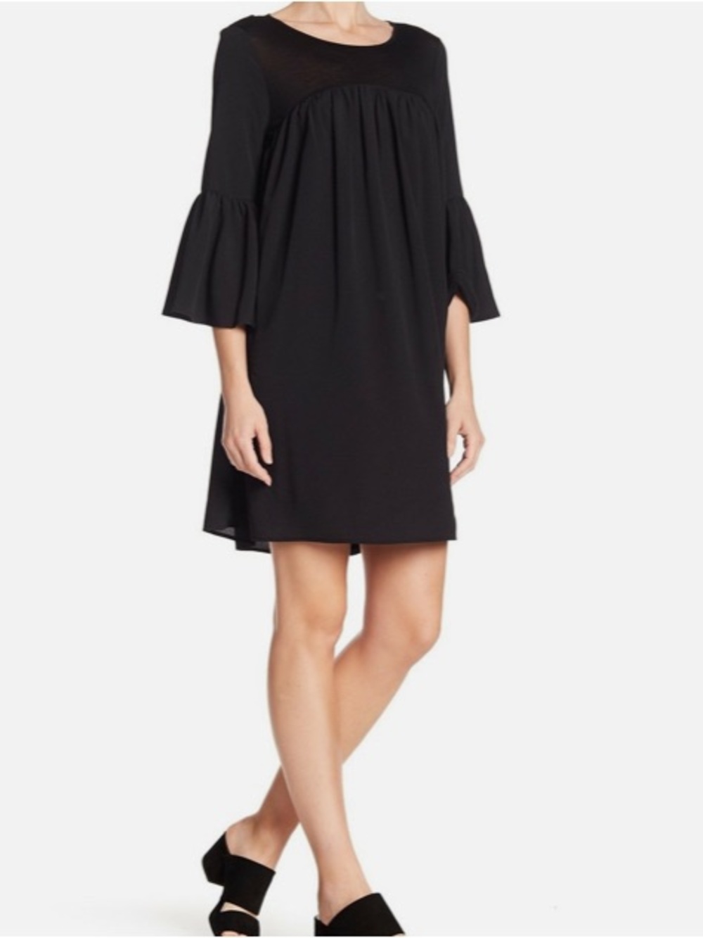 French Connection Y2K Babydoll Dress Black SZ S Super Cute